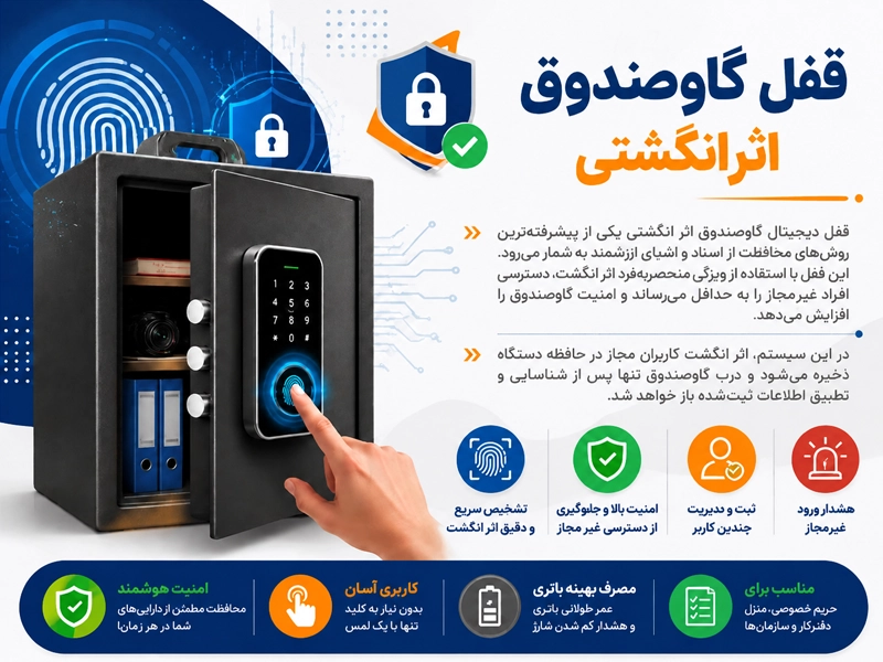 قفل اثرانگشتی گاوصندوق دیجیتال